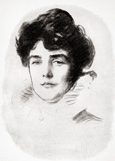 Jeanette Jennie Jerome, Lady Randolph Churchill en moeder van Sir Winston Churchill, uit A Roving Commission door Winston S. Churchill, uitgegeven door Scribners, 1930 door John Singer after Sargent
