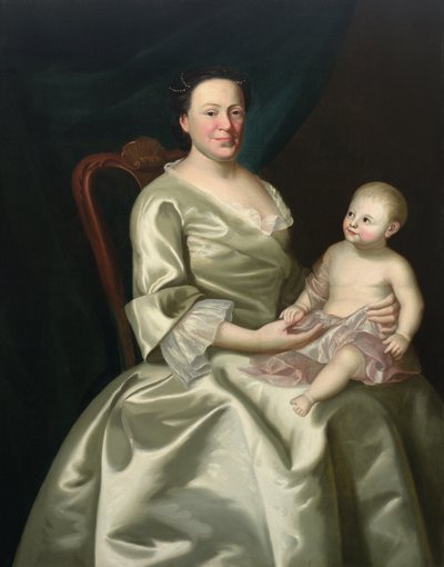 Portret van Mrs Daniel Rea en kind door John Singleton Copley