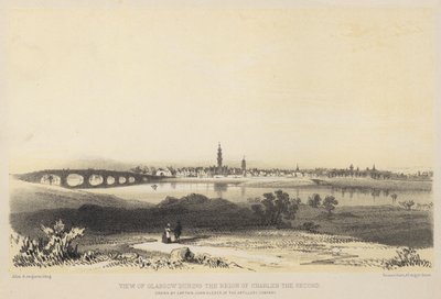 Uitzicht op Glasgow tijdens het bewind van Karel de Tweede door John Slezer