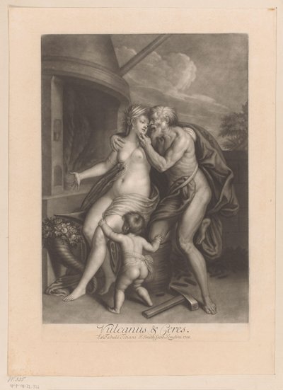 Vulcanus en Ceres bij de smidsoven door John Smith