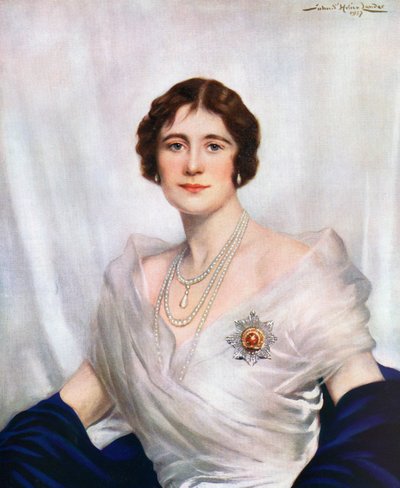 Kroningsportret van koningin Elizabeth, de koningin-moeder in 1937 door John St. Helier Lander
