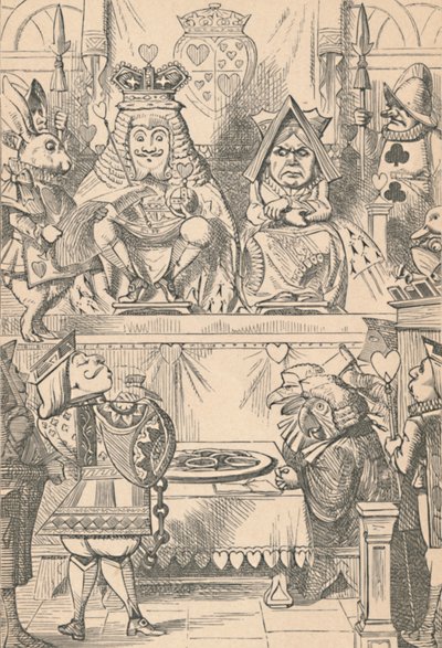 De Koning en Koningin van Harten in de Rechtbank, 1889 door John Tenniel
