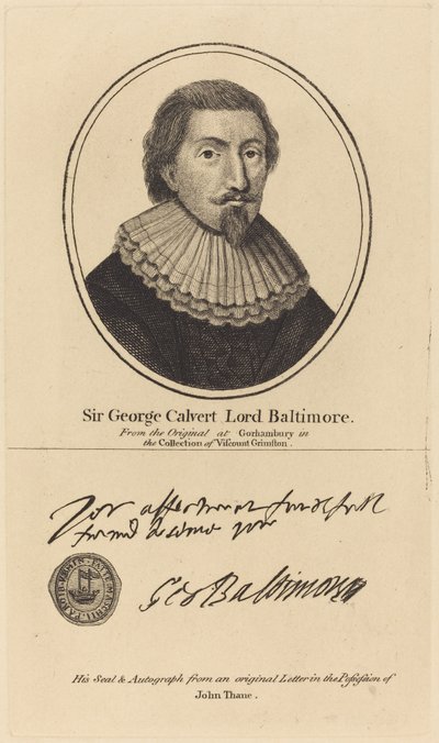 Sir George Calvert, Lord Baltimore door John Thane