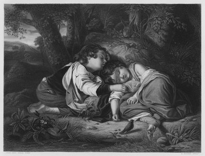 De kinderen in het bos, naar het schilderij in de Koninklijke Collectie door John Thomas Peele