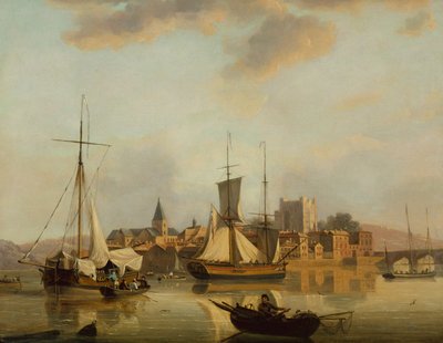 Een Uitzicht op Rochester met Schepen door John Thomas Serres