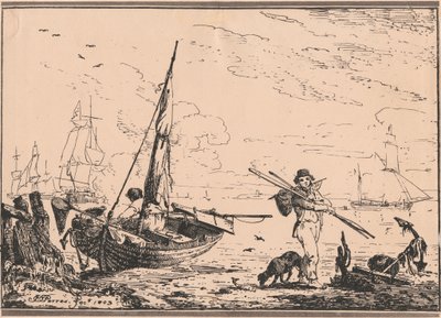 Havenscène door John Thomas Serres