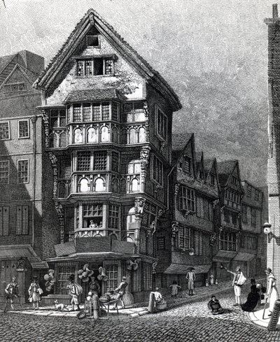 Huizen die Recentelijk Stonden op de Westhoek van Chancery Lane, Fleet Street, gepubliceerd in 1812 door John Thomas Smith