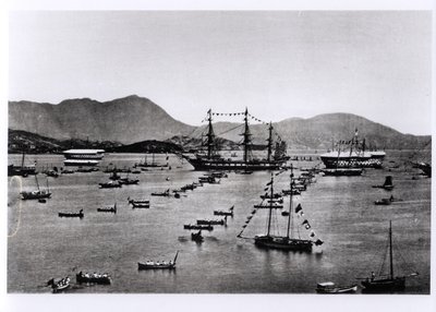Uitzicht op de haven, Hong Kong, uit 
