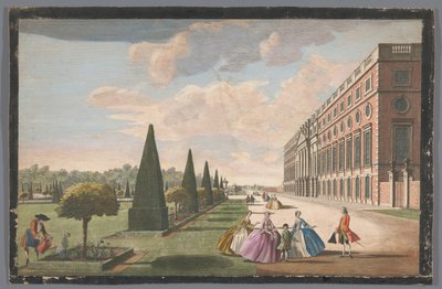 Gezicht op Hampton Court Palace te Londen gezien vanaf de oostzijde door John Tinney