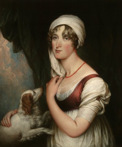 Sarah Trumbull met een Spaniël door John Trumbull