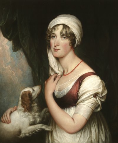 Sarah Trumbull met een Spaniël door John Trumbull