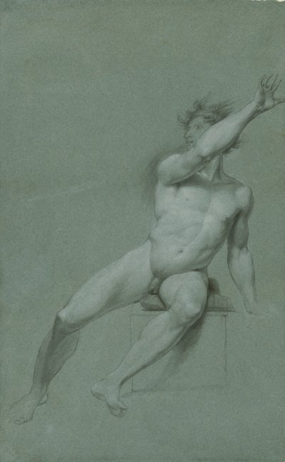 Schets van een mannelijk naakt - levensstudie door John Trumbull