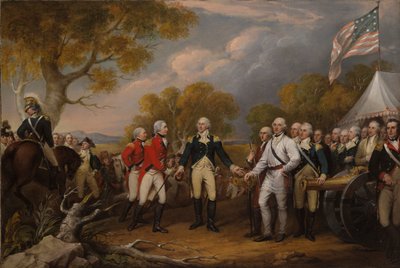De overgave van generaal Burgoyne bij Saratoga, 16 oktober 1777 door John Trumbull