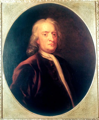 Isaac Newton, Engelse wiskundige, astronoom en natuurkundige, ca. 1725 door John Vanderbank