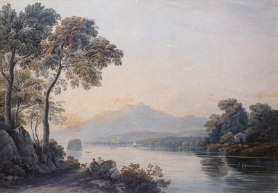 Figuren met een Hond aan de Oever van Lake Killarney door John Varley