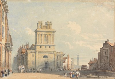 Uitzicht op New Street, nabij London Bridge door John Varley
