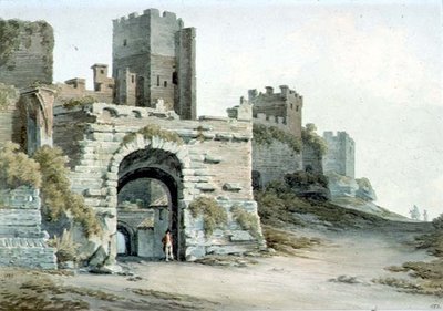 Porta Tiburtina (nu Porta di San Lorenzo), Rome, van binnen gezien door John Warwick Smith