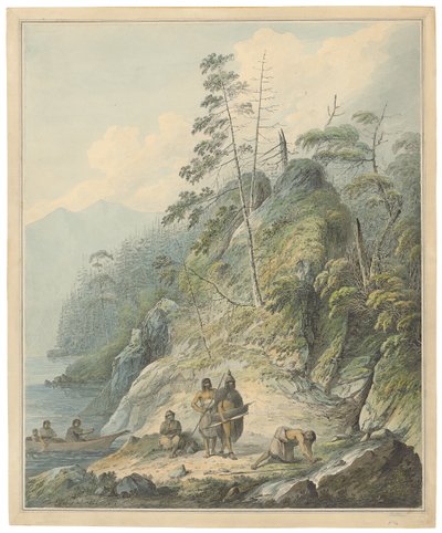 Een uitzicht in Nootka Sound, 1784 door John Webber