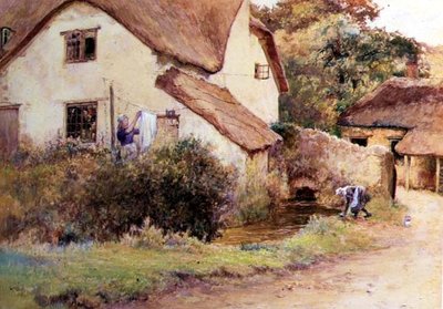 Cottage in Branscombe, Devon door John White