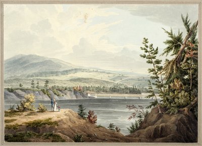 Hudson River Bridge nabij Waterford, New York, 1832 door John William Hill
