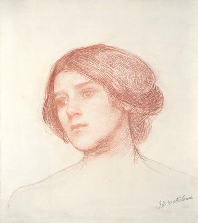 Hoofd van een meisje door John William Waterhouse