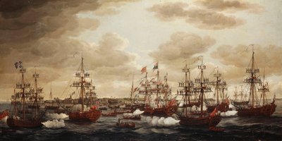 De Aankomst van Prinses Charlotte in Harwich in 1761 door John the Elder Cleveley