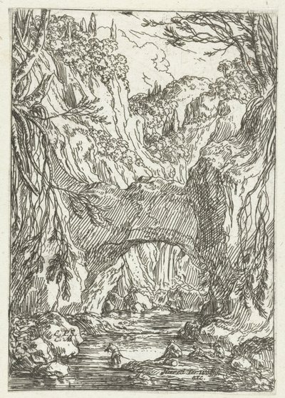 Landschap met rotsbrug door Jonas Umbach