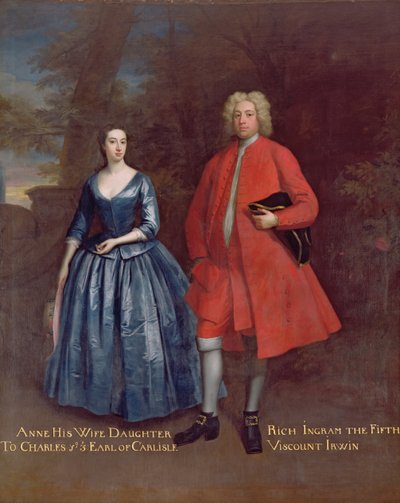 Portret van Rich, 5e burggraaf Irwin en zijn vrouw Anne, ca. 1715-20 door Jonathan Richardson