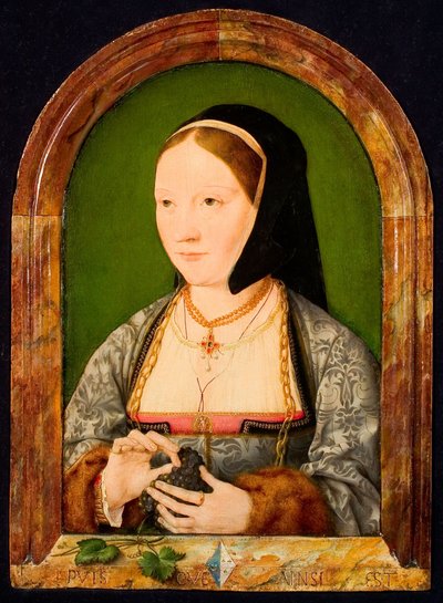 Portrait of Agniete van den Rijne door Joos van Cleve