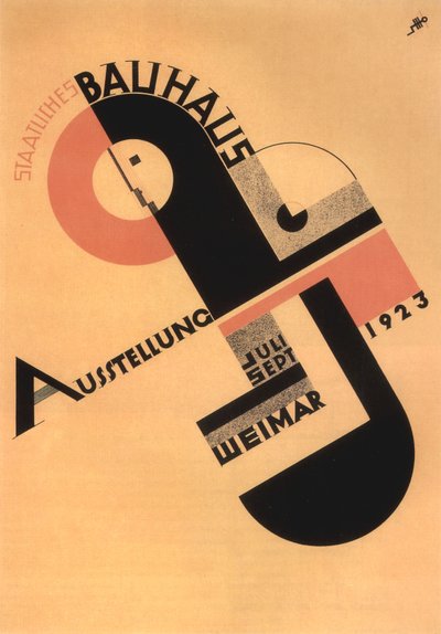 De Bauhaus tentoonstelling reclame in Weimar door Joost Schmidt