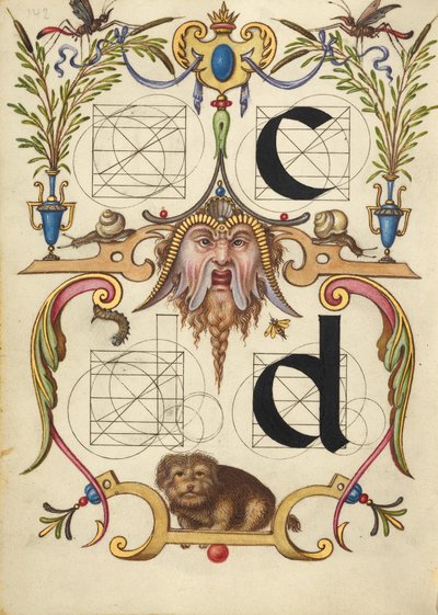 Handleiding voor het construeren van de letters c en d door Joris Hoefnagel