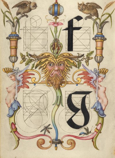 Handleiding voor het construeren van de letters f en g door Joris Hoefnagel