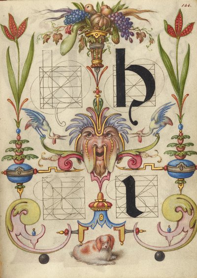 Handleiding voor het construeren van de letters h en i door Joris Hoefnagel
