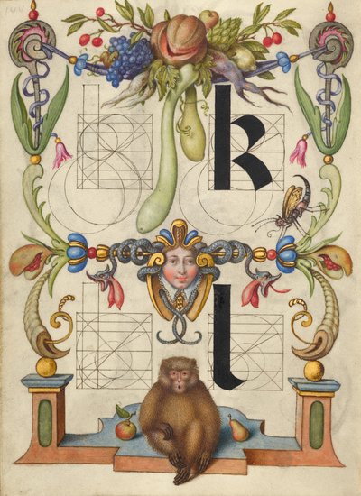 Handleiding voor het construeren van de letters k en l door Joris Hoefnagel