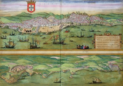 Kaart van Lissabon en Cascais, uit 