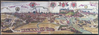 Uitzicht op Krakau vanuit het noordwesten, uit 