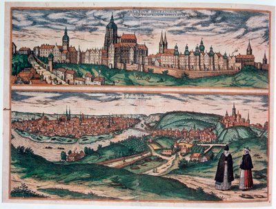 Uitzicht op Praag, ca. 1572 door Joris Hoefnagel