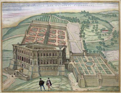 Uitzicht op de Villa Farnese en de tuinen, uit 