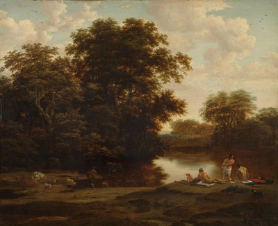 Landschap met baders door Joris van der Haagen