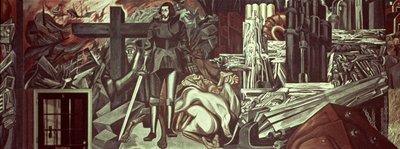 Cortez en het Kruis, uit Het Epos van de Amerikaanse Beschaving door José Clemente Orozco