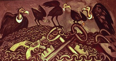 Decoratief paneel II, uit Het Epos van de Amerikaanse Beschaving door José Clemente Orozco
