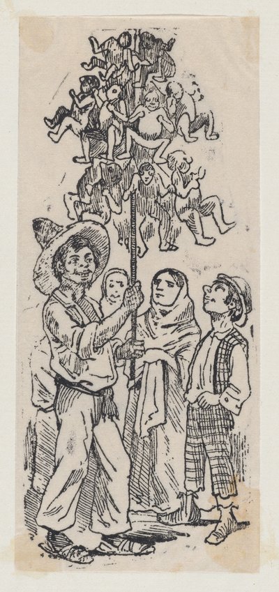 Een verkoper die speelgoed verkoopt, ca. 1880-1910 door José Guadalupe Posada
