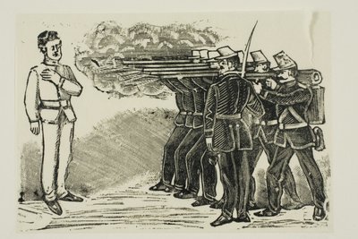 Executie door Vuurpeloton door José Guadalupe Posada