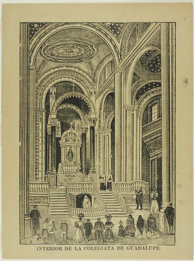 Interieur van de collegiale kerk van Guadalupe door José Guadalupe Posada