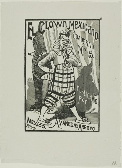 Mexicaanse clown, nr. 5 door José Guadalupe Posada