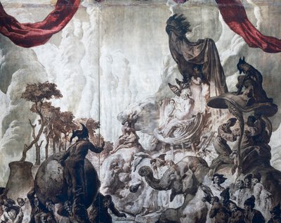 Decoratie in de balzaal van Hotel Wandel in Parijs, 20e eeuw door José María Sert