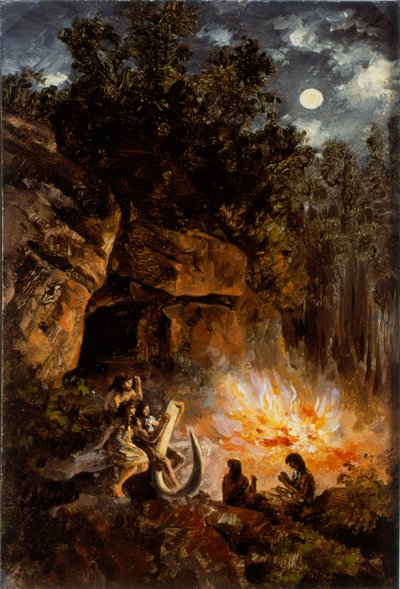 Scène uit het Kwartair boven-Paleolithicum door José María Velasco