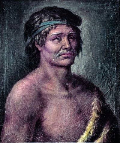 Portret van een Indiaan uit Patagonië, tekening gemaakt tijdens de expeditie van Alessandro Malaspina in Zuid-Amerika door José del Pozo