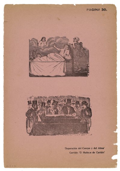 Separacion del Cuerpo y del Alma (gravure) door José Guadalupe Posada
