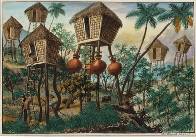Manilla en zijn omgeving: Hutten van de bergindianen door Jose Honorato Lozano